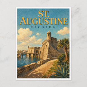 Cartão Postal St. Augustine Flórida Castillo GeoSaga