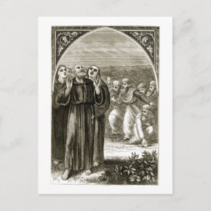 Cartão Postal St. Columba que chanting, e atacado pelos Druids,