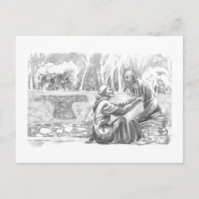 Cartão Postal St. Francis and the Leper (Frente)