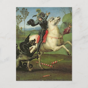 Cartão Postal St George que esforça-se com o dragão