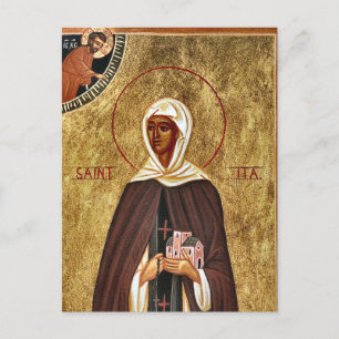 Cartão Postal St. Ita Eremita de Killeedy Ícone Ortodoxo       