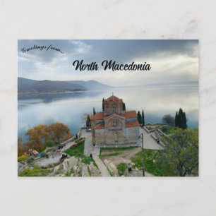 Cartão Postal St John at Kaneo em Ohrid na Macedônia do Norte