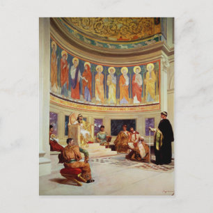 Cartão Postal St John Chrysostom exilado pela imperatriz Eudoxia