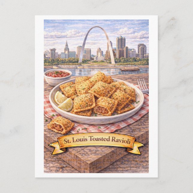 Cartão Postal St. Louis Toasted Ravioli (American Food Series) (Frente)