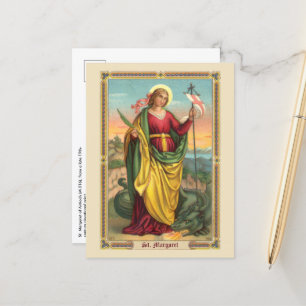 Cartão Postal St. Margaret com Dragão e Estandarte da Ressurreiç