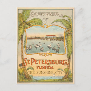 Cartão Postal St Petersburg Flórida A Cidade do Sol vintage
