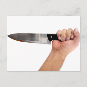 Cartão Postal Stabbed na parte traseira - você merece este