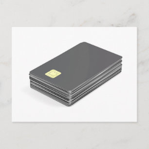 Cartão Postal Stack with blank plastic cards with chip