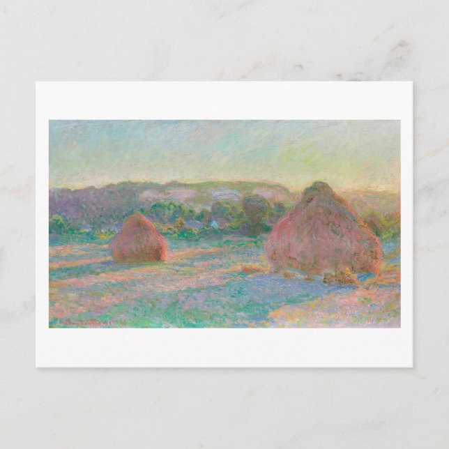 CARTÃO POSTAL "STACKS OF WHEAT" MONET CLAUDE 1890-91 (Frente)