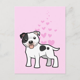 Cartão Postal Staffordshire Bull Terrier Love