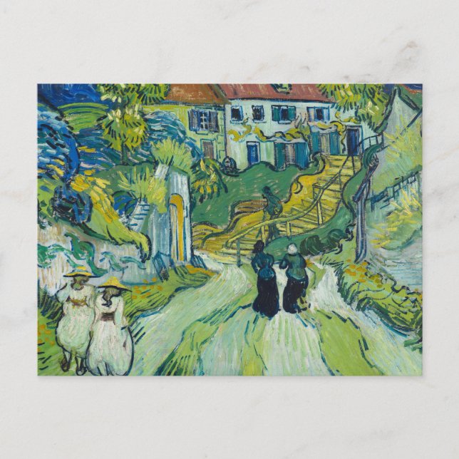 Cartão Postal Stairway at Auvers, por van Gogh: (Frente)