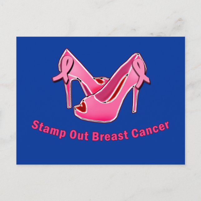 Cartão Postal Stamp Out - Cancer de Mama Stilettos (Frente)