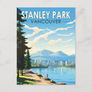 Cartão Postal Stanley Park Vancouver Canada Viagem Art Vintage