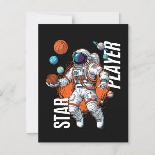 Cartão Postal Star Player - Vibes de Basquete de Espaço