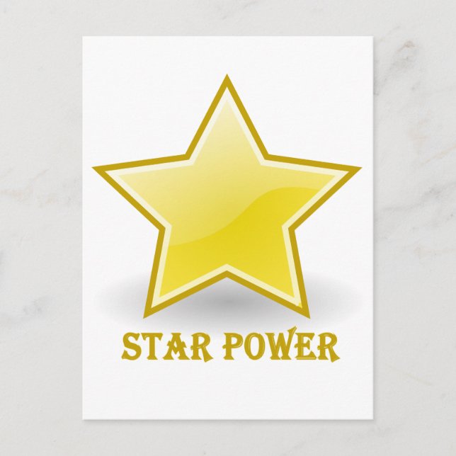 Cartão Postal Star power com uma estrela Dourado (Frente)