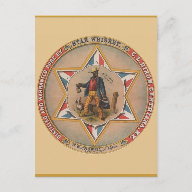 Cartão Postal Star Whiskey Destilado e garantido (Frente)