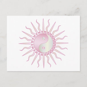 Cartão Postal Starburst Rosa Yin Yang