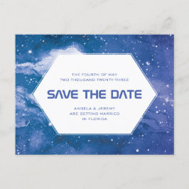 Cartão Postal Stardust Cosmic Blue Salve a data