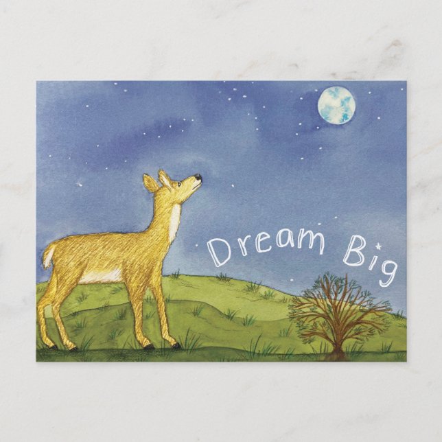 Cartão Postal Stargazing Deer Postcard (Frente)