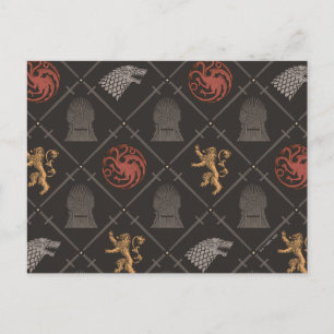 Cartão Postal Stark, Lannister, Targaryen, Padrão de Trono de Fe