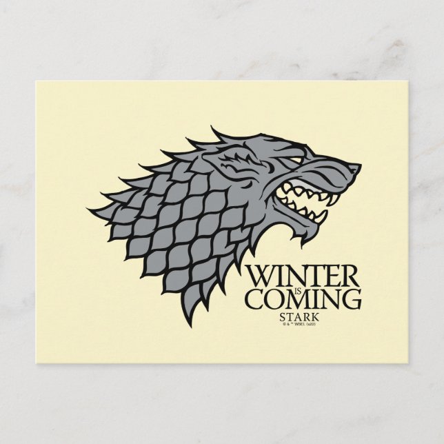 Cartão Postal Stark Sigil - O Inverno Está Chegando (Frente)