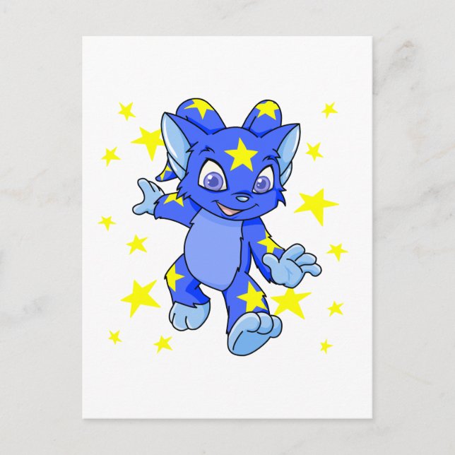 Cartão Postal Starry Acara entusiasmado com explosão estelar (Frente)