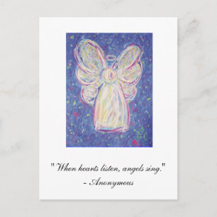 Cartão Postal Starry Night Angel, "Quando os corações ouvem, anj