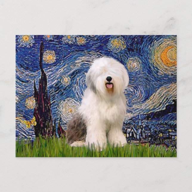 Cartão Postal Starry Night - Antigo Inglês 6 (Frente)