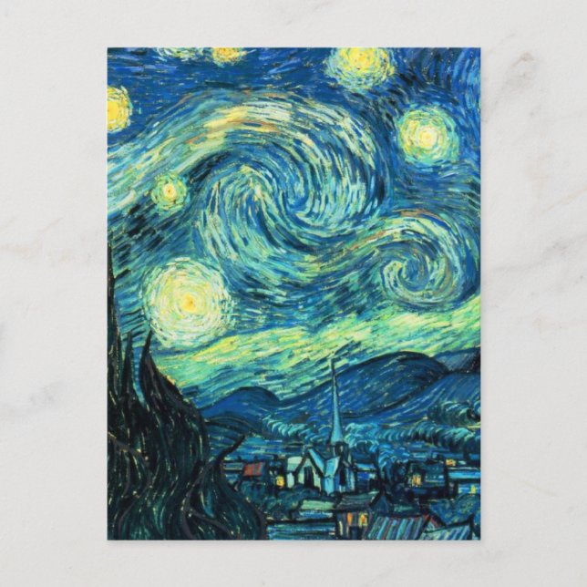Cartão Postal Starry Night Art (Frente)