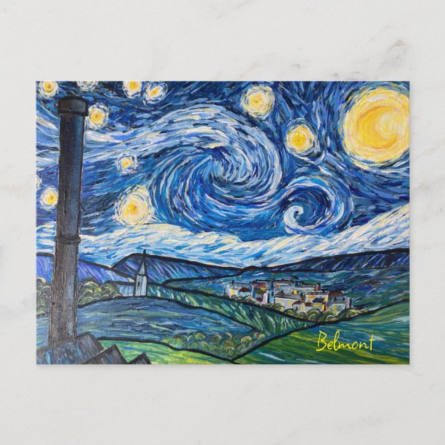 Cartão Postal Starry Night Belmont Lancashire (Frente)