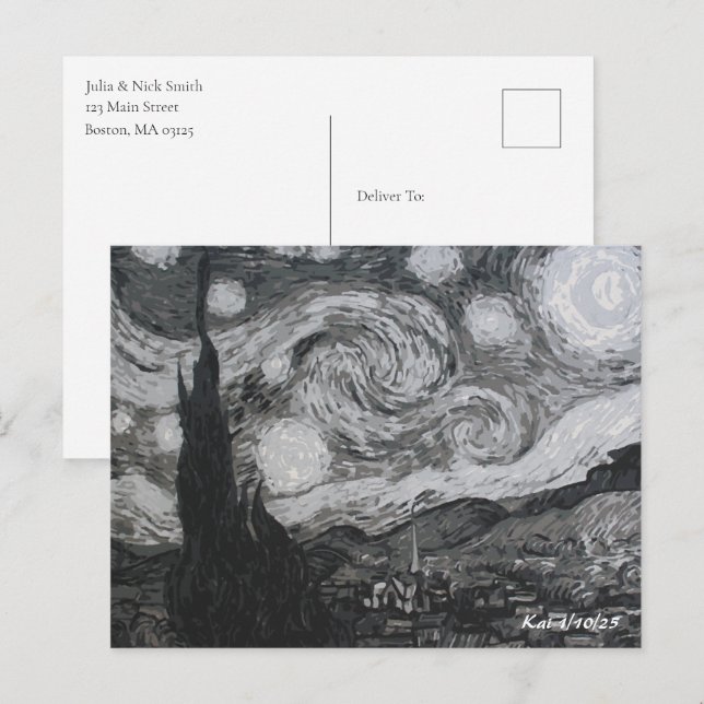 Cartão Postal Starry Night I Vincent Van Gogh (Frente/Verso)
