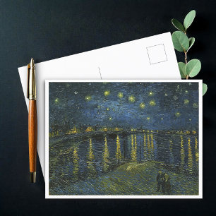 Cartão Postal Starry Night no Rhone, Vincent van Gogh Art