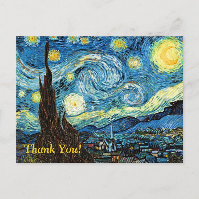 Cartão Postal Starry Night Obrigado (Frente)