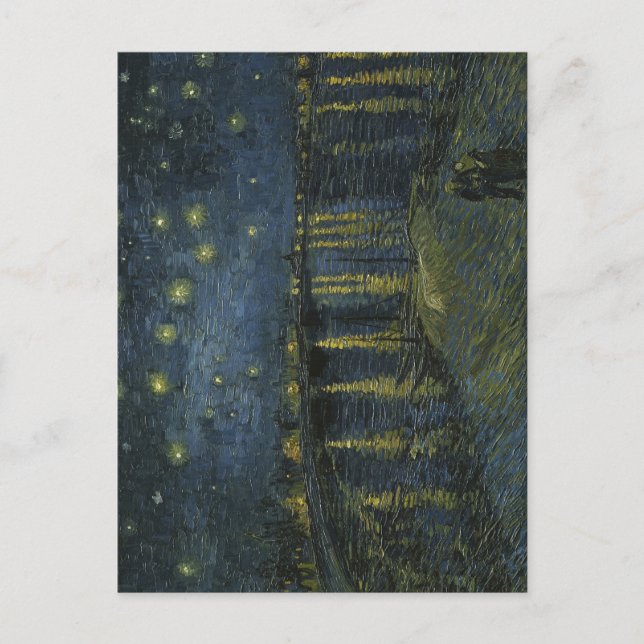 Cartão Postal Starry Night Over the Rhône, pintura a óleo Van Go (Frente)