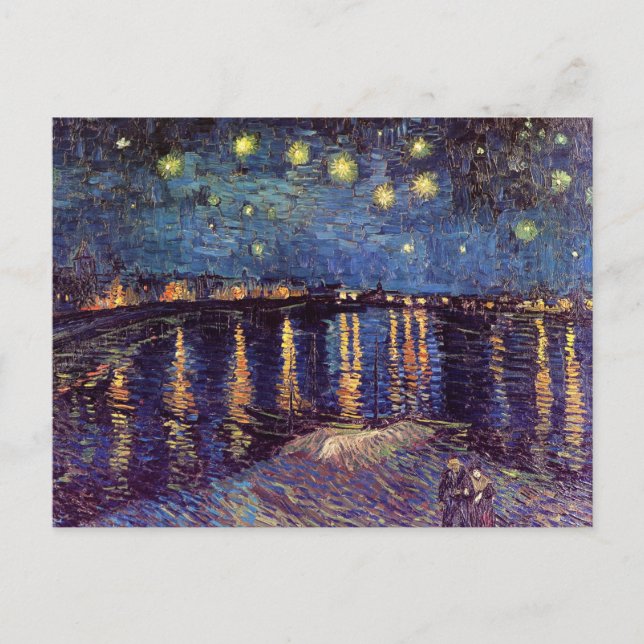 Cartão Postal Starry Night Over the Rhone, por Vincent van Gogh (Frente)