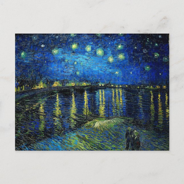 Cartão Postal Starry Night Over the Rhone por Vincent Van Gogh (Frente)