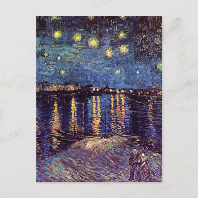 Cartão Postal Starry Night Over the Rhone, por Vincent van Gogh (Frente)