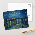 Cartão Postal Starry Night Over the Rhône | Vincent Van Gogh<br><div class="desc">Starry Night Over the Rhône (1888), do artista holandês Vincent Van Gogh. A obra de arte original é um óleo na canvas que representa um céu noturno vigoroso e impressionista postado em tons modesta de azul e amarelo. Use as ferramentas de design para adicionar texto personalizado ou personalizar a imagem....</div>