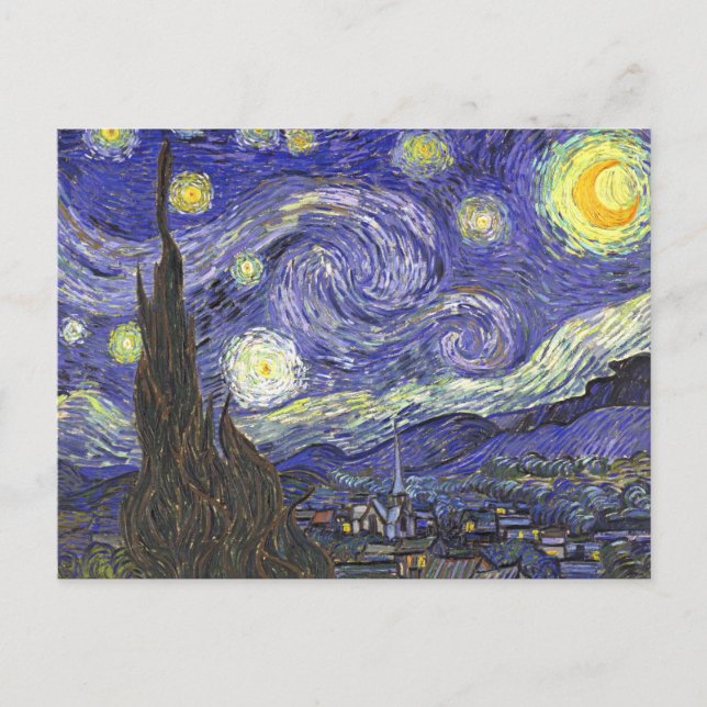 Cartão Postal Starry Night por Vincent van Gogh (Frente)