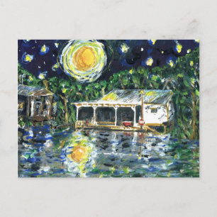 Cartão Postal Starry Night River Camp