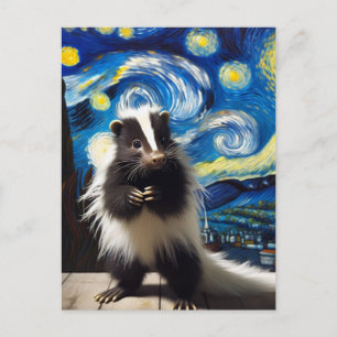 Cartão Postal Starry Night Skunk