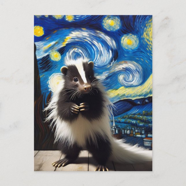 Cartão Postal Starry Night Skunk (Frente)
