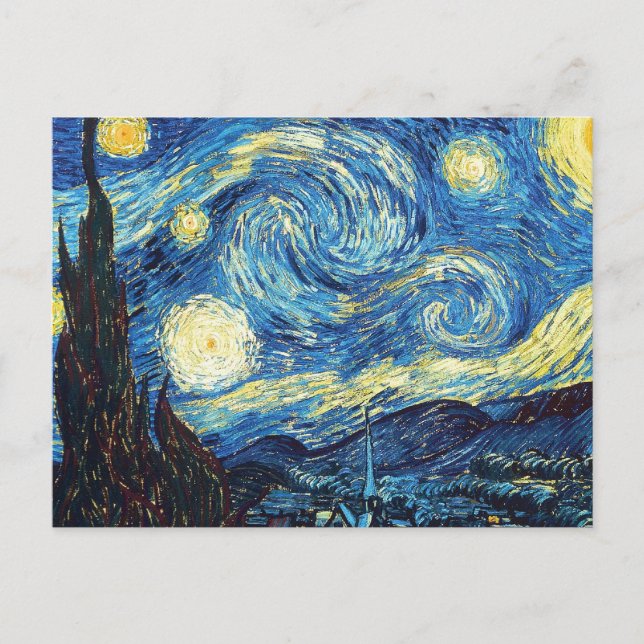 Cartão Postal Starry Night - Van Gogh (Frente)