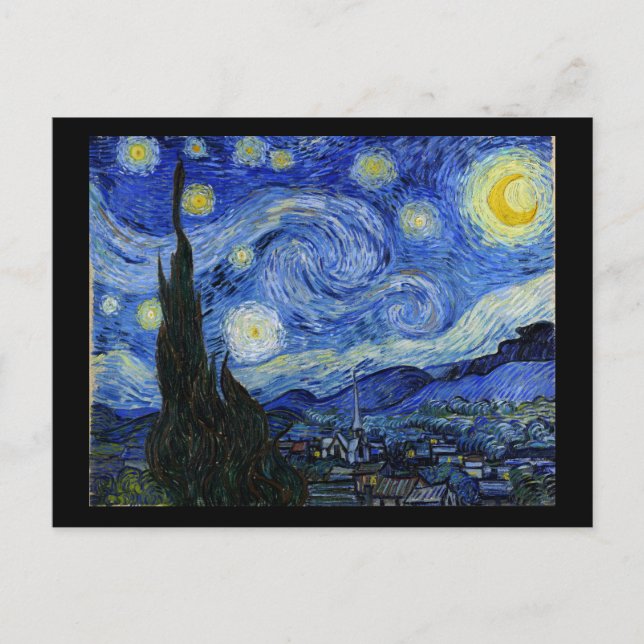 Cartão Postal Starry Night Van Gogh Fine Art (Frente)