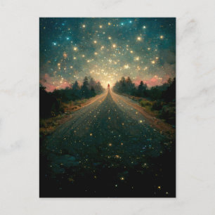 Cartão Postal Starry Road Fantasy Paisagem Sci-Fi
