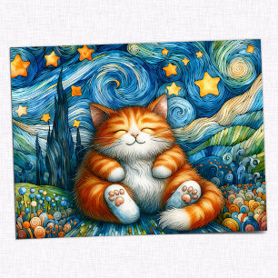 Cartão Postal Starry Whiskers Cat