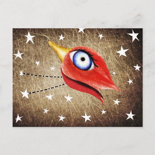 Cartão Postal Stars Winter Bird (Frente)