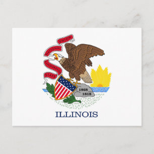 Cartão Postal State Flag of Illinois, EUA