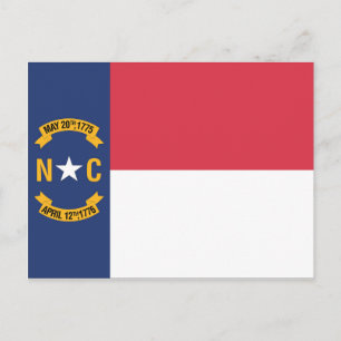 Cartão Postal State Flag of North Carolina, EUA