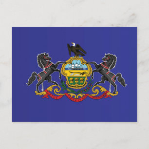 Cartão Postal State Flag of Pensilvânia, EUA